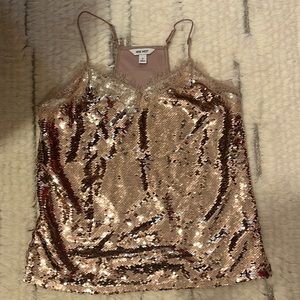 Light pink sequined tank top